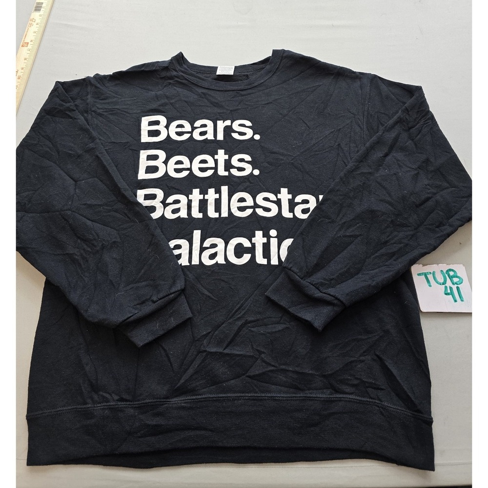 Jerzees The Office Bears Beets Battlestar Galactica Sweatshirt Black Large